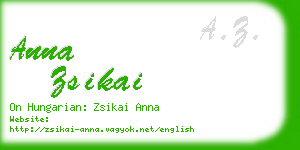 anna zsikai business card